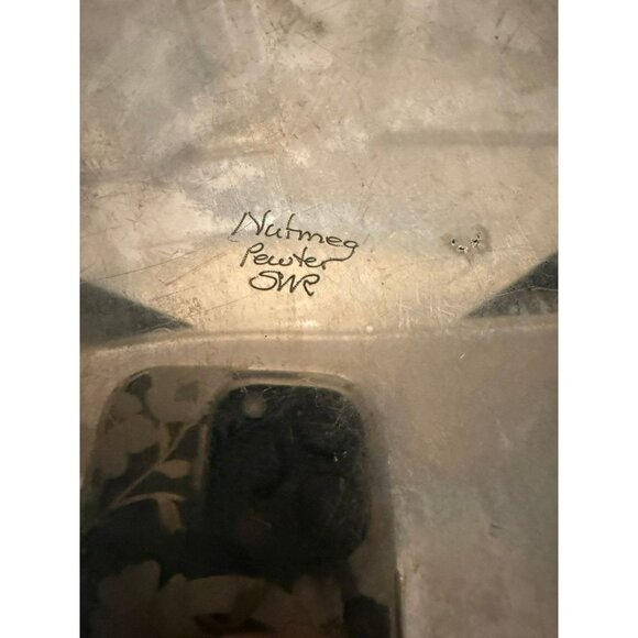 Vintage Nutmeg Pewter SWR | Scalloped Bowl and Plate Set - Picture 6 of 10